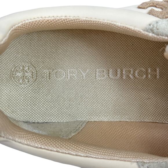 Tory Burch Women's Good Luck Athletic Sneakers SZ 8 Low Top Platform Shoes Beige - Picture 11 of 11